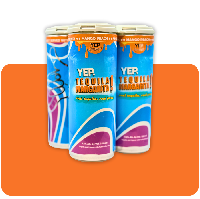 Yep, Tequila Margarita - Mango Peach (7.5% ABV) 24-Pack + FREE 4-pack